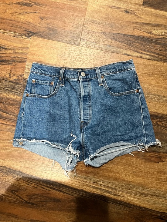 Levi's Pants - Levi's Distressed Blue High-Rise Denim Shorts Button Fly Size 29 Classic EUC 501